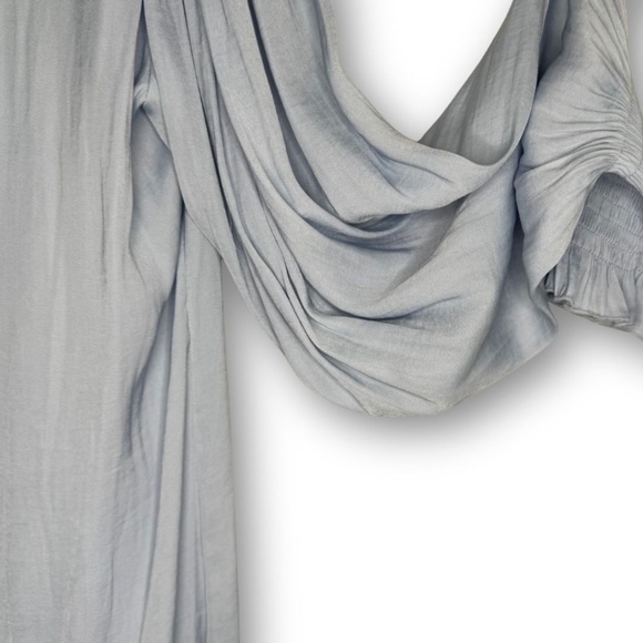 Rebecca Taylor Sateen Tie Top Sky Blue - Picture 5 of 9